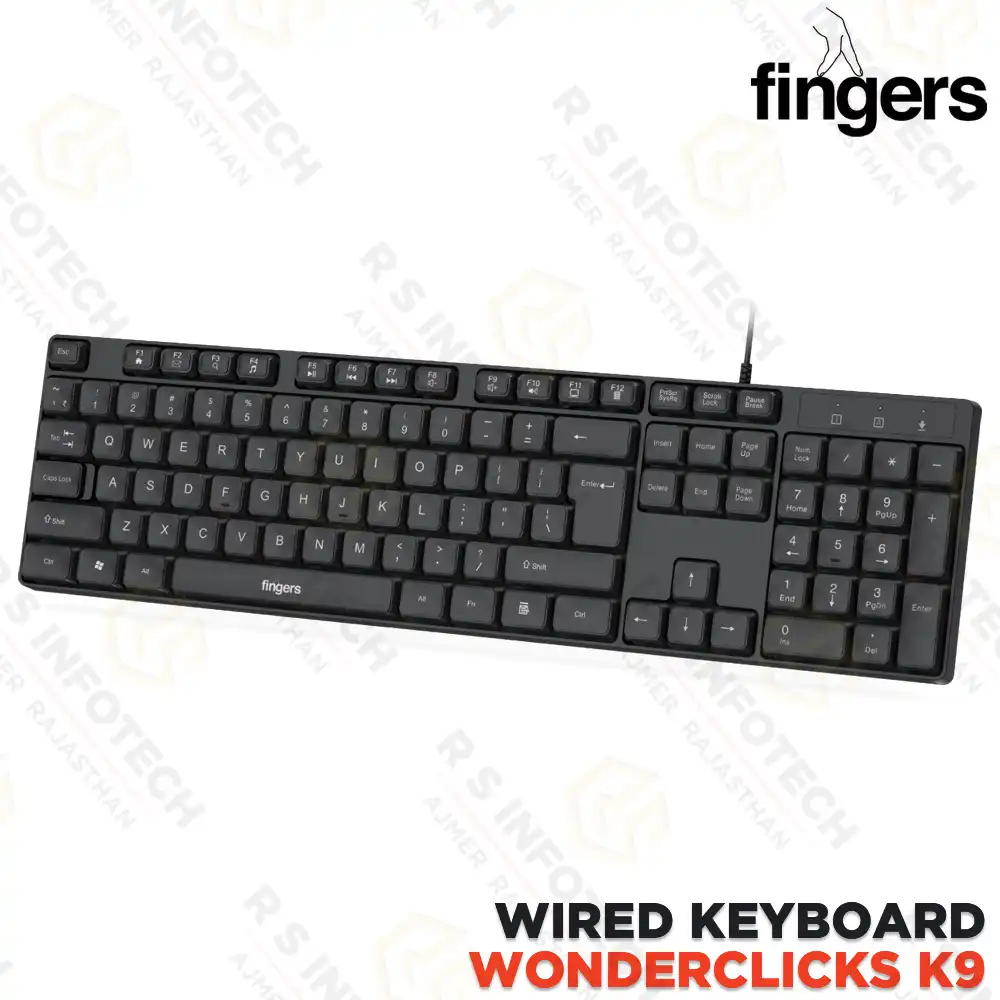 FINGERS WONDERCLICKS K9 | WIRED KEYBOARD | MULTIMEDIA FUNCTION KEYS (1 YEAR)