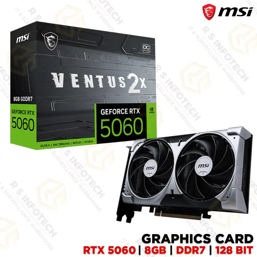 MSI GEFORCE RTX 5060 DDR7 8GB VENTUS 2X OC GRAPHIC CARD