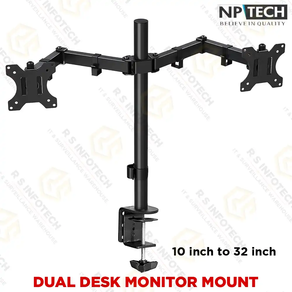 NPTECH 2 ARMS SCREW TYPE TABLE TOP LCD MOUNT STAND Z022/SH999