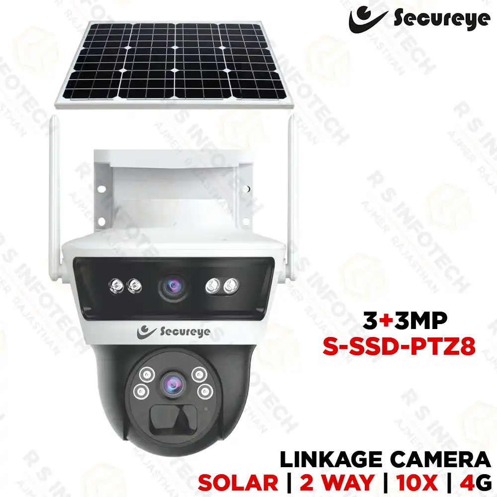 SECUREYE S-SSD-PTZ8 DEFENDER 3MP+3MP 4G LINKAGE SOLAR PTZ CAMERA