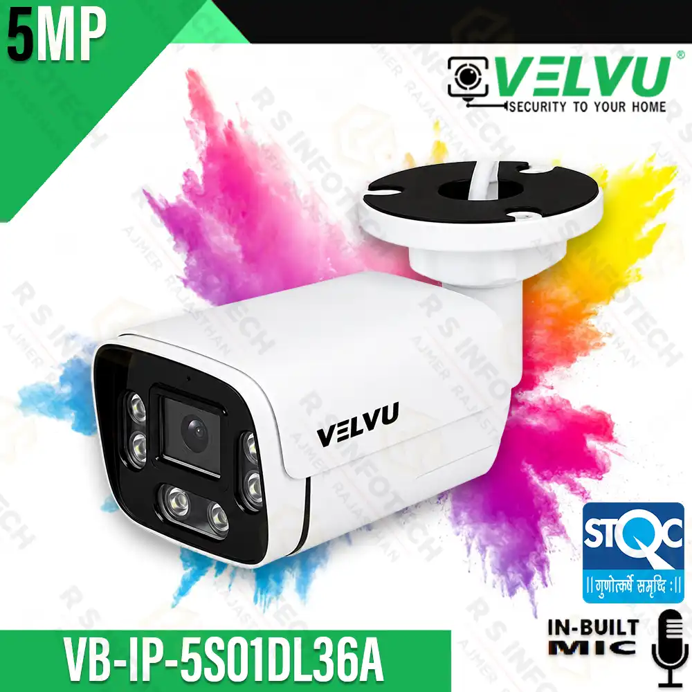 VELVU VB-IP-5S01DL36A 5MP IP BULLET CAMERA DUAL LIGHT+AUDIO 3.6MM STQC (2YEAR)