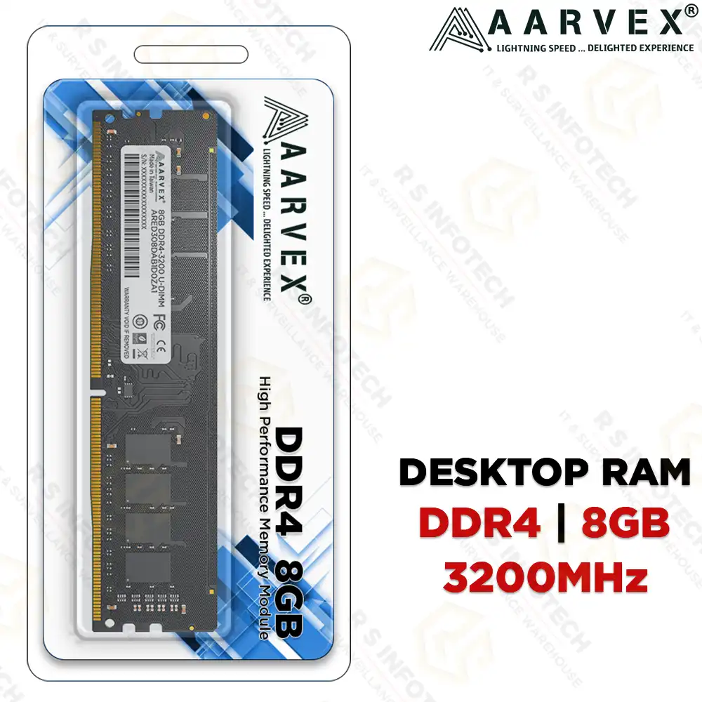 AARVEX 8GB DDR4 3200MHZ DESKTOP RAM (3YEAR)
