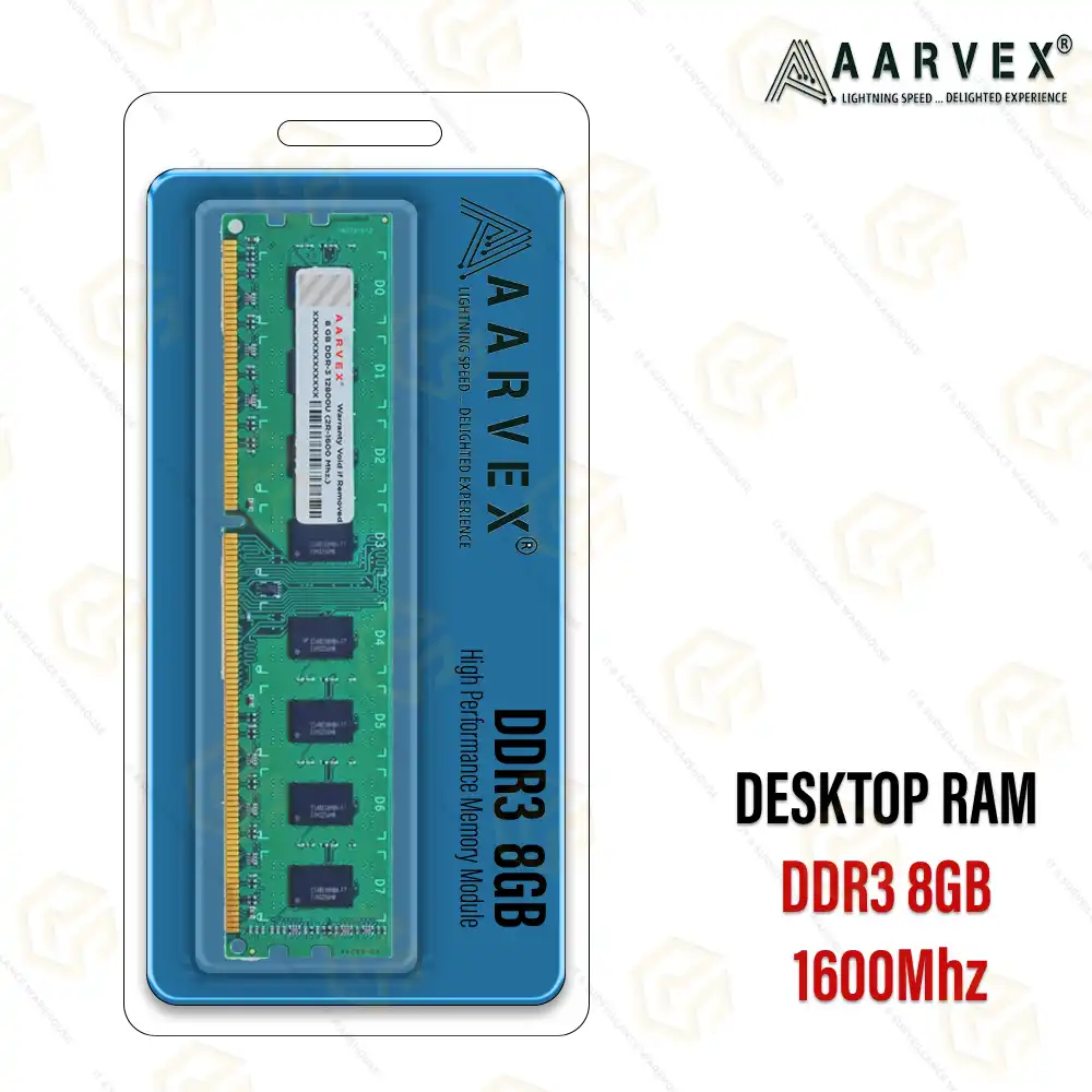 AARVEX DDR3 8GB 1600MHZ DESKTOP RAM (3YEAR)