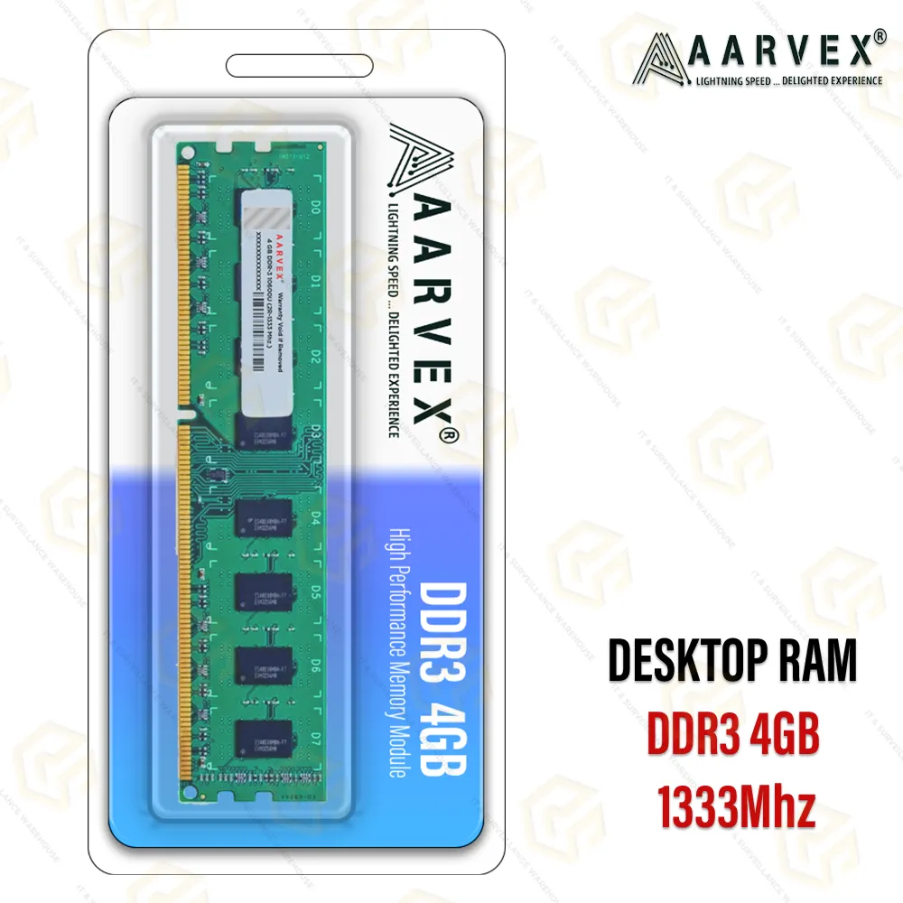 AARVEX DDR3 4GB 1333MHZ DESKTOP RAM (3YEAR)
