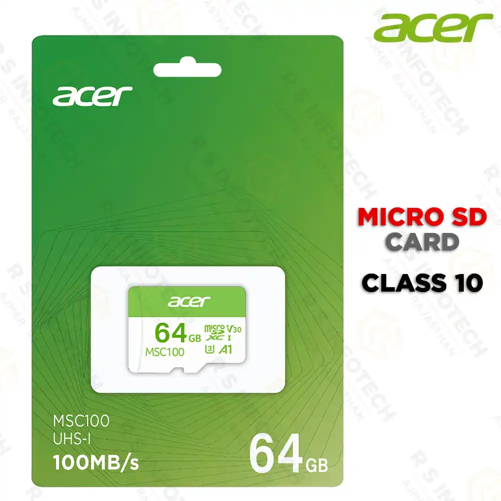 ACER 64GB MICRO SD CARD MSC 100 UHS-I 100MB/s (5YEAR)
