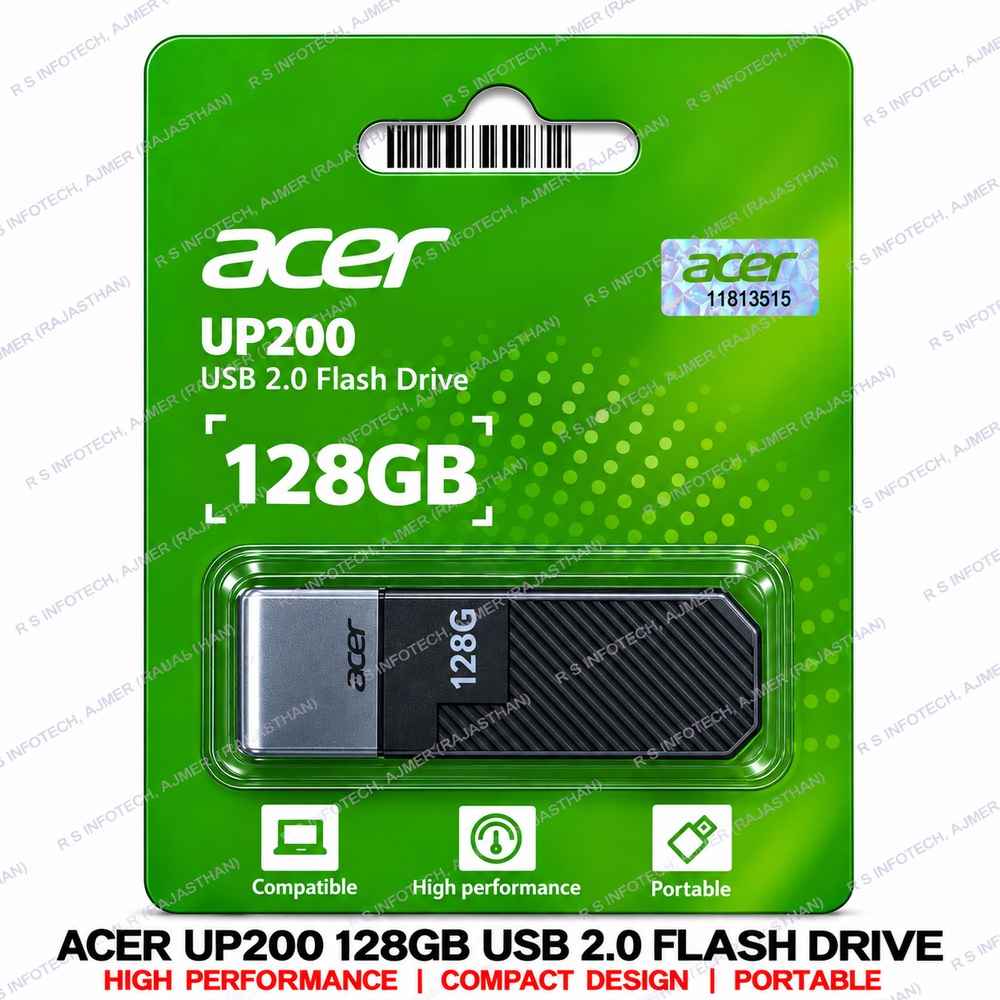 ACER UP200 2.0 128GB PEN DRIVE | BLACK (5YEAR)