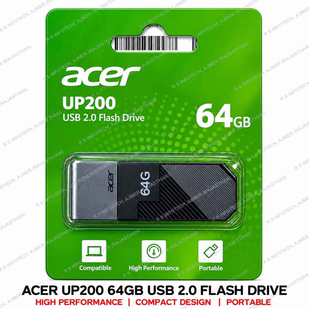 ACER UP200 2.0 64GB PEN DRIVE | BLACK (5YEAR)