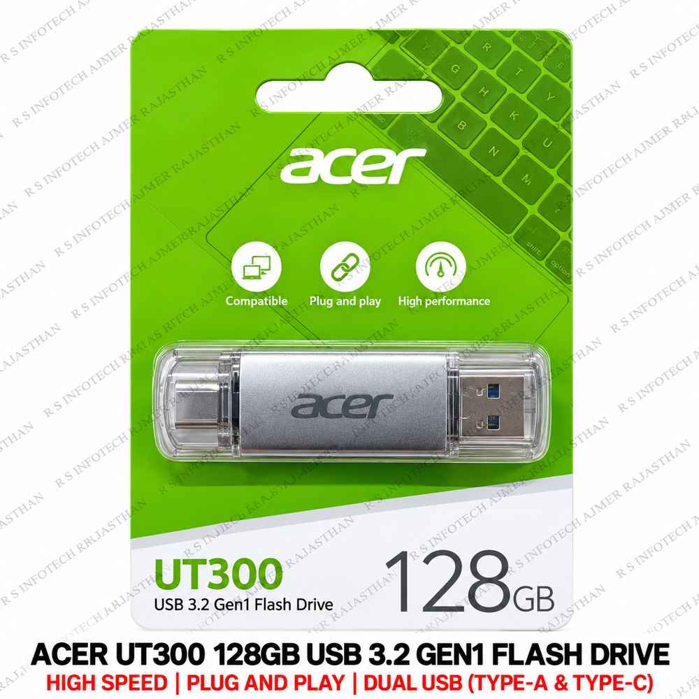 ACER UT300 3.2 128GB TYPE -C USB PEN DRIVE 5 YEAR