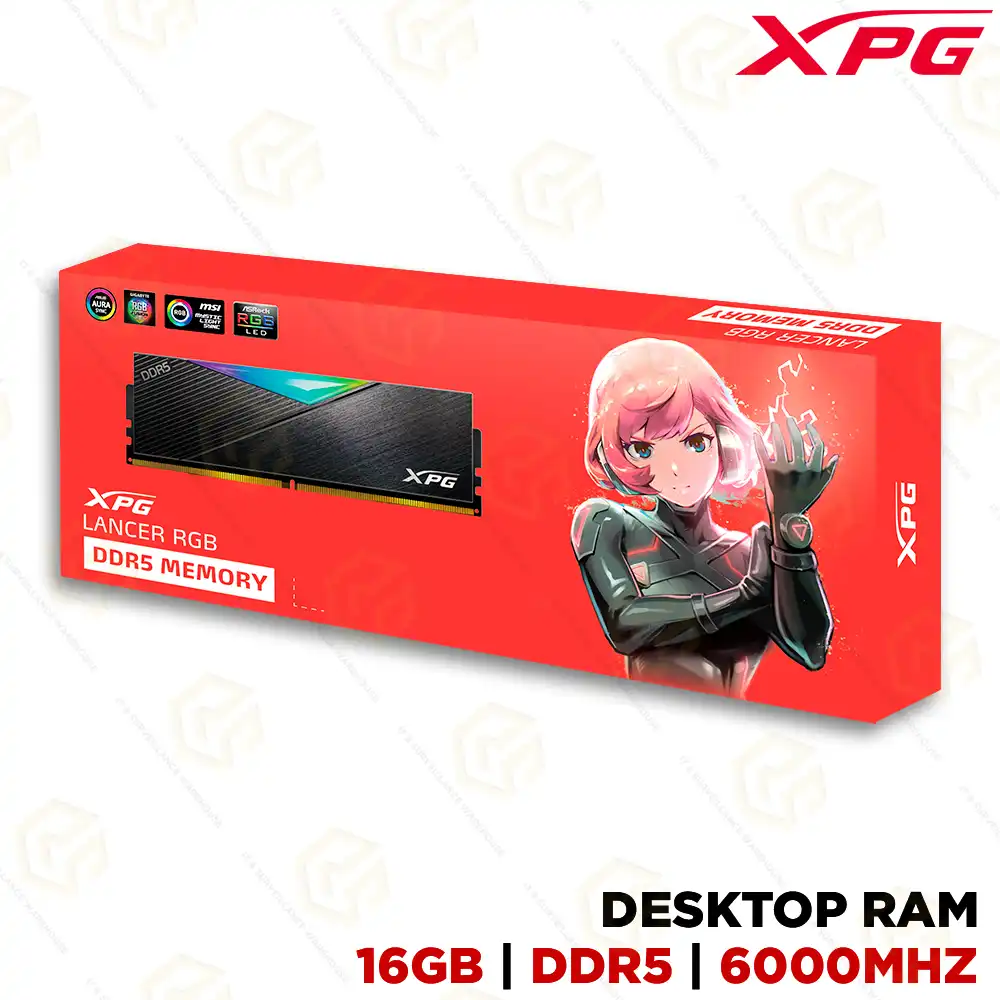 ADATA DDR5 16GB 6000MHZ LANCER ARGB DESKTOP RAM (BLACK)