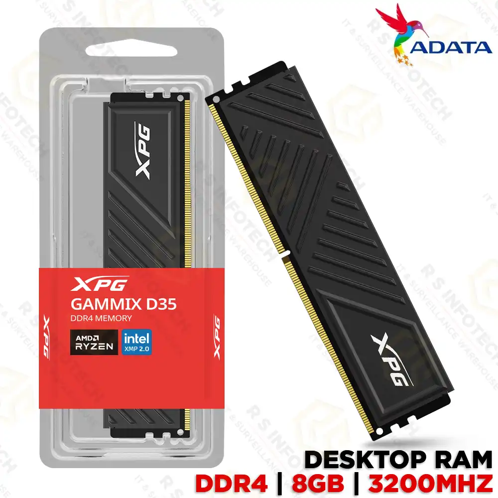 ADATA XPG D35 GAMMIX 8GB 3200MHZ DDR4 BLACK MEMORY DESKTOP RAM