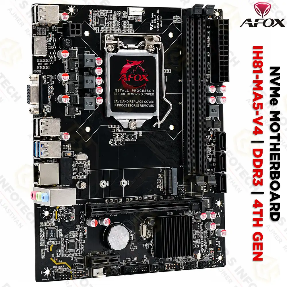 AFOX IH81-MA5-V4 LGA1150 4TH GEN DDR3 MATX MOTHERBOARD | H81 CHIPSET | 16GB (2YR)