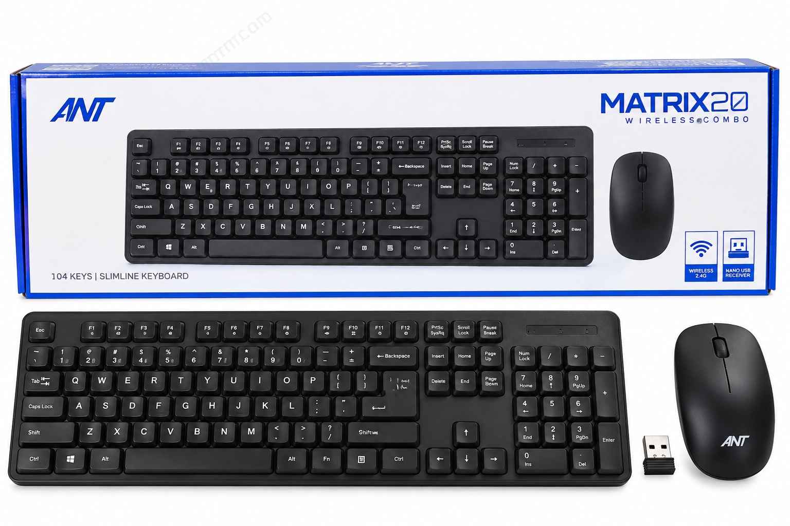 ANT ESPORT MATRIX20 WIRELESS KEYBOARD MOUSE COMBO | BLACK