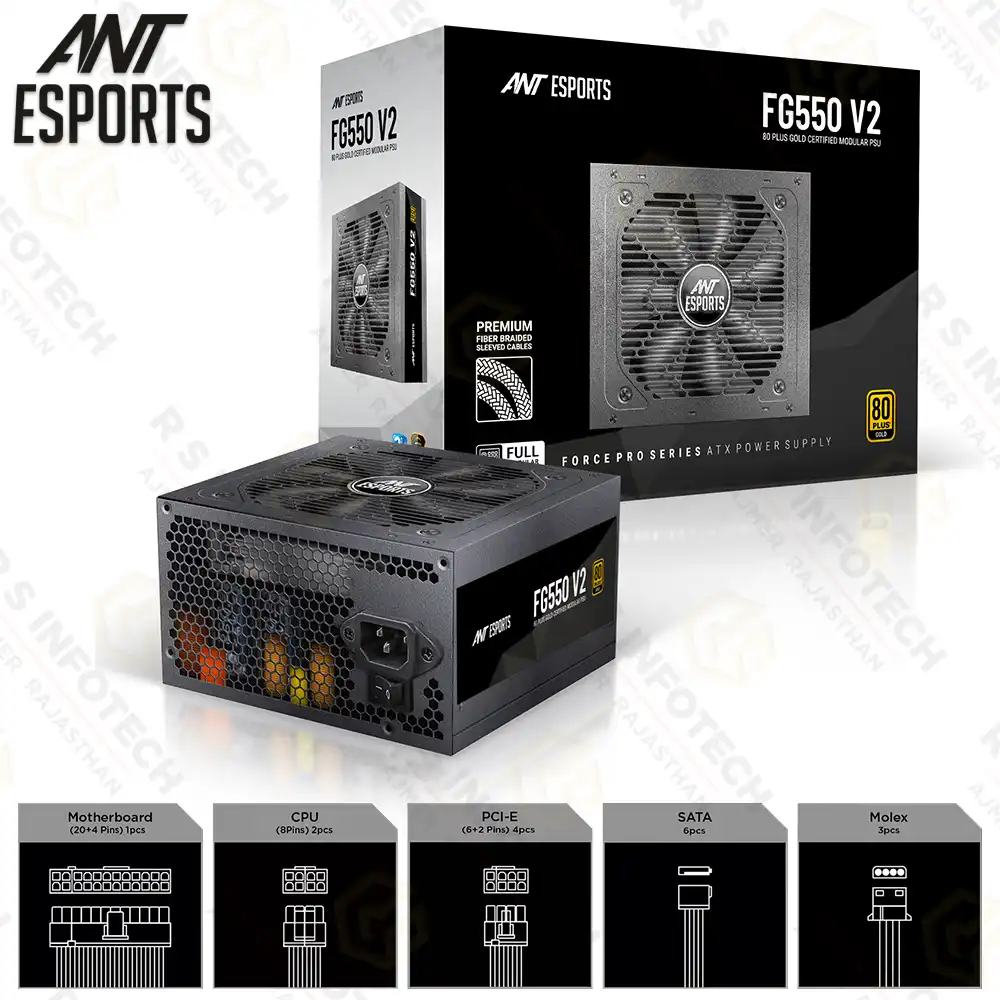 ANT ESPORTS FG550 V2 80+ GOLD 550W FULLY MODULAR POWER SUPPLY