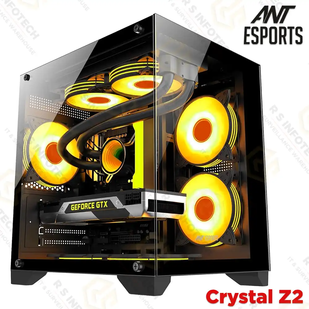 ANT ESPORTS GAMING CABINET WITH FAN CRYSTAL Z2 -BLACK W/O SUPPLY