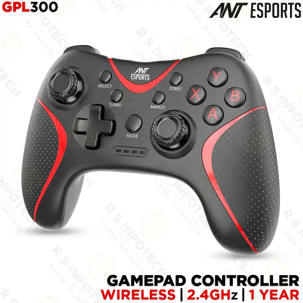 ANT ESPORTS GPL300 2.4GHZ WIRELESS GAMEPAD FOR PC, PS3 & ANDROID TV – BLACK