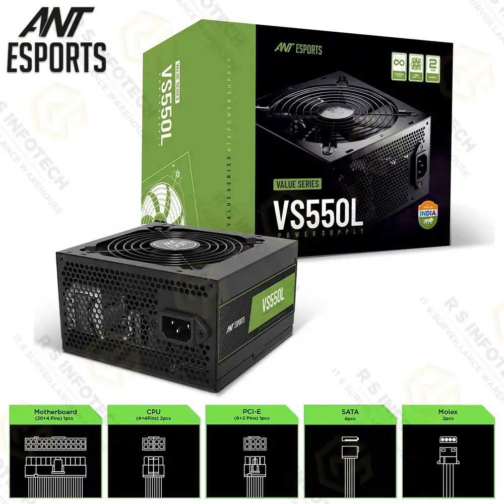 ANT ESPORTS VS550L 550W NON-MODULAR POWER SUPPLY