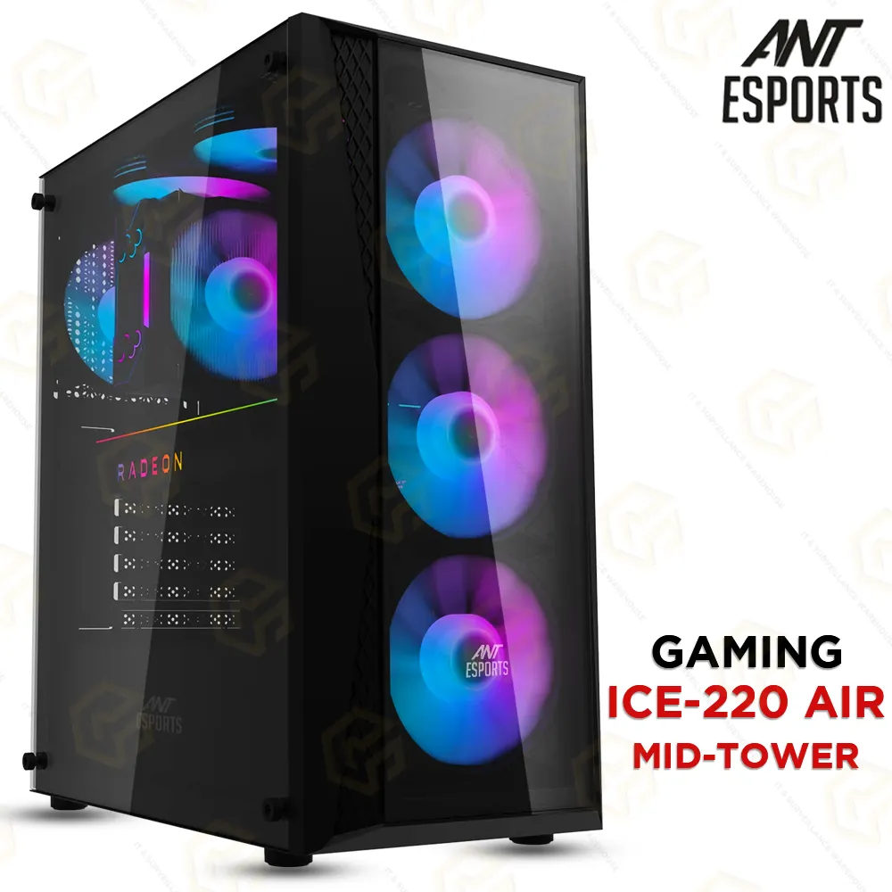 ANT ESPORTS ICE-220 AIR BLACK WITHOUT SMPS