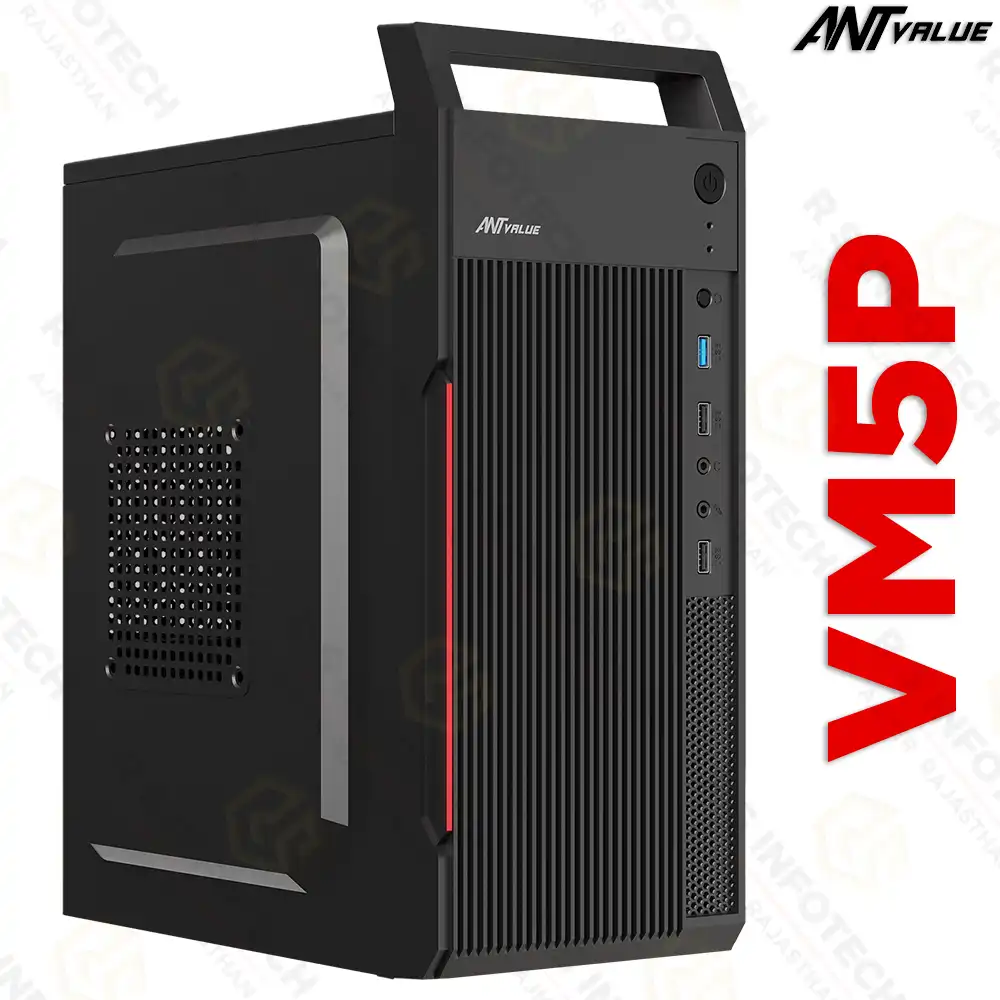 ANT VALUE VM5P MID TOWER GAMING CABINET | WITH SMPS | BLACK