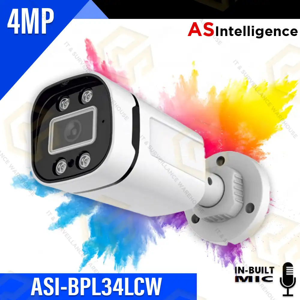 AS INTELLIGENCE 4MP  BULLET PLASTIC BODY COLOR+MIC 3.6MM (1YEAR)