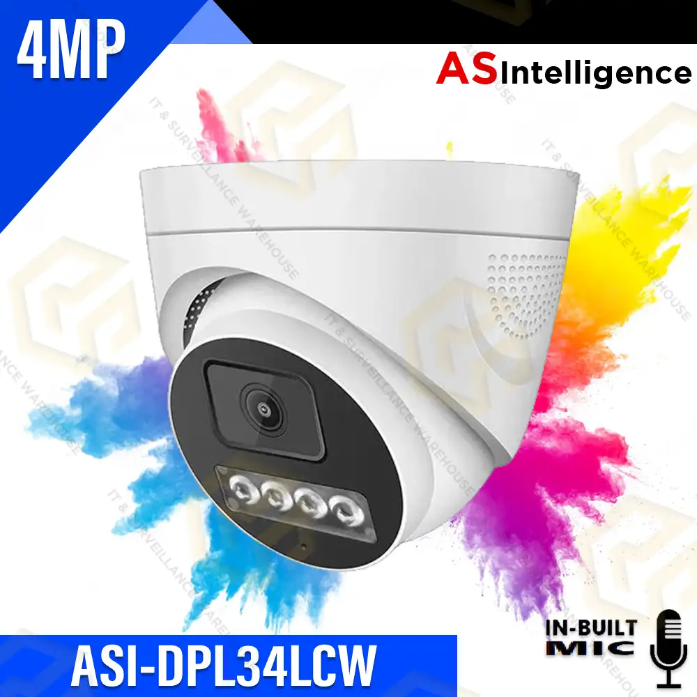 AS INTELLIGENCE ASI-DPL34LCW 4MP  DOME PLASTIC BODY COLOR+MIC 3.6MM (1YEAR)