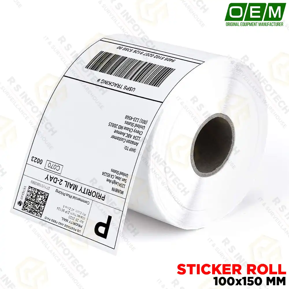 BARCODE STICKER ROLL 100MM*150MM, 400 LABEL/ROLL, WITHOUT WAX PRINT SUPPORT