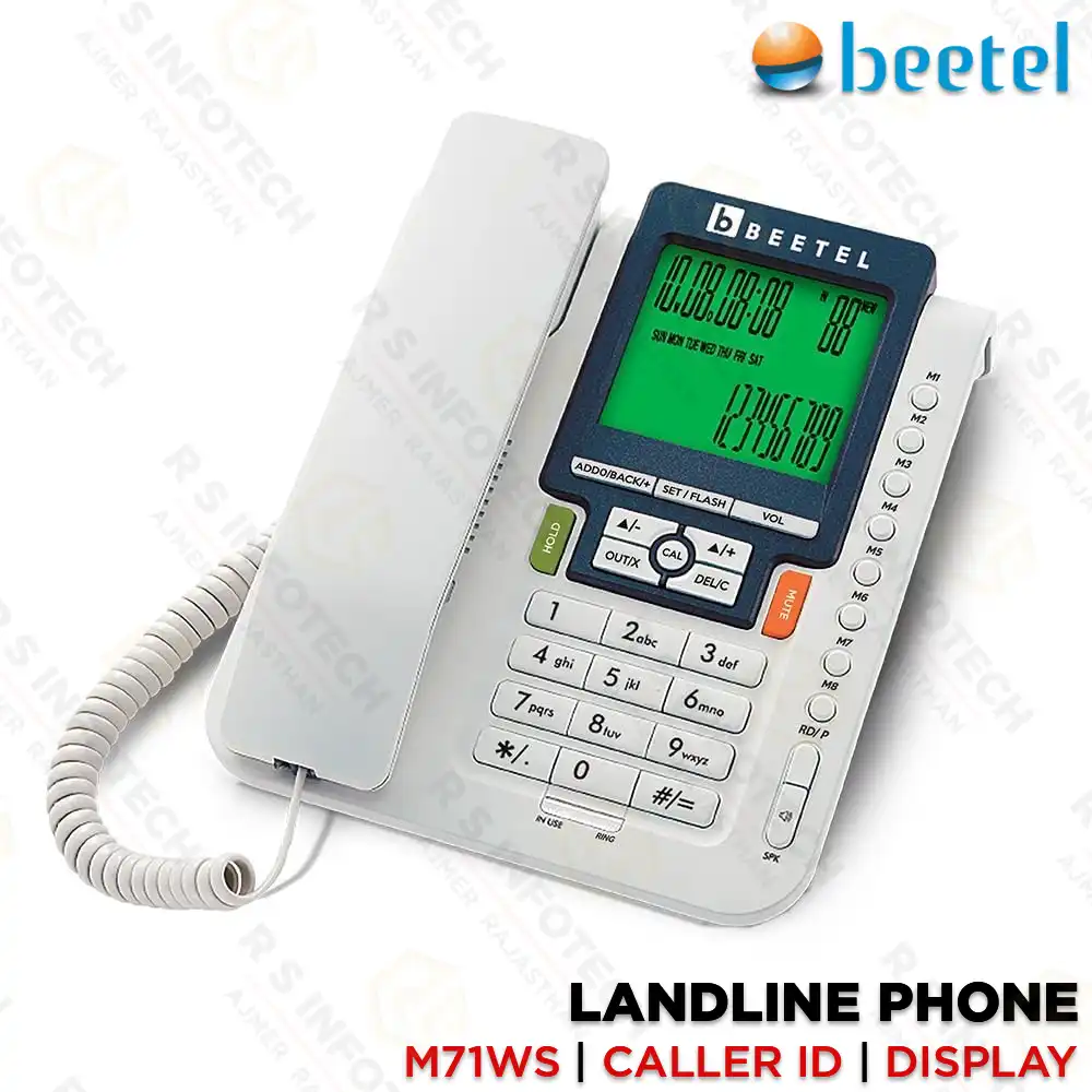 BEETEL M71WS 16-DIGIT LCD DISPLAY CALLER ID PHONE | WHITE
