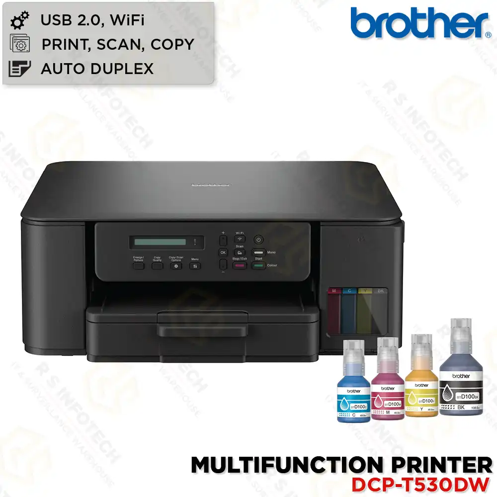 BROTHER DCP-T530DW WIRELESS ALL-IN-ONE INK TANK PRINTER WITH DUPLEX PRINTING