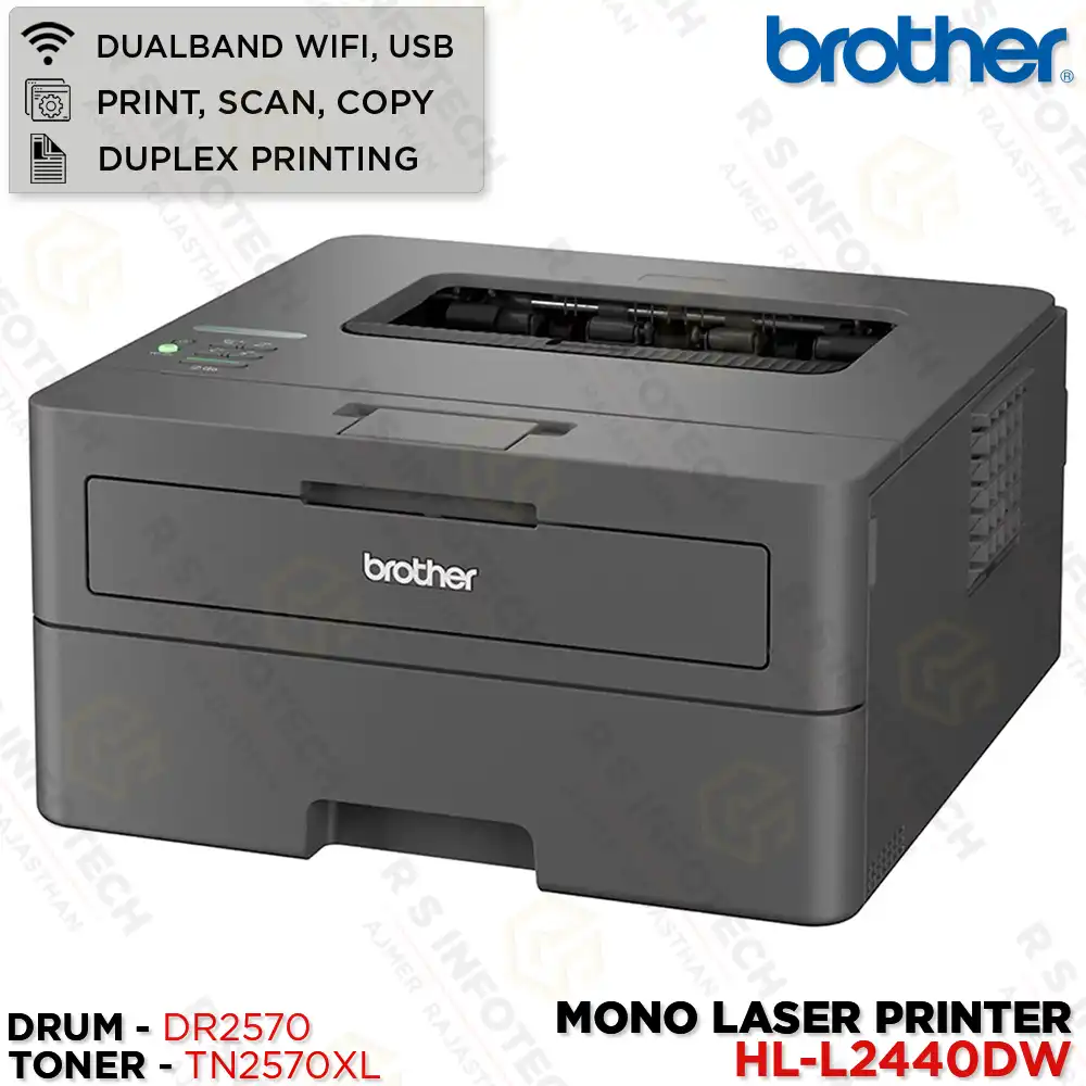 BROTHER HL-L2440DW AUTO DUPLEX WIFI LASER PRINTER | SINGLE FUNCTION | WIFI DUPLEX | USB WIFI