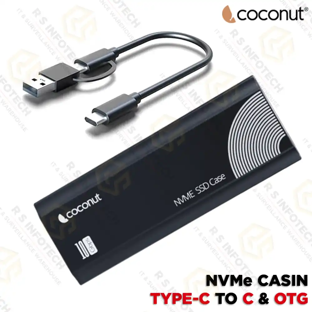 COCONUT NVME SSD CASE SC15 METAL BODY (TYPE-C TO TYPE-C WITH OTG ADAPTER)