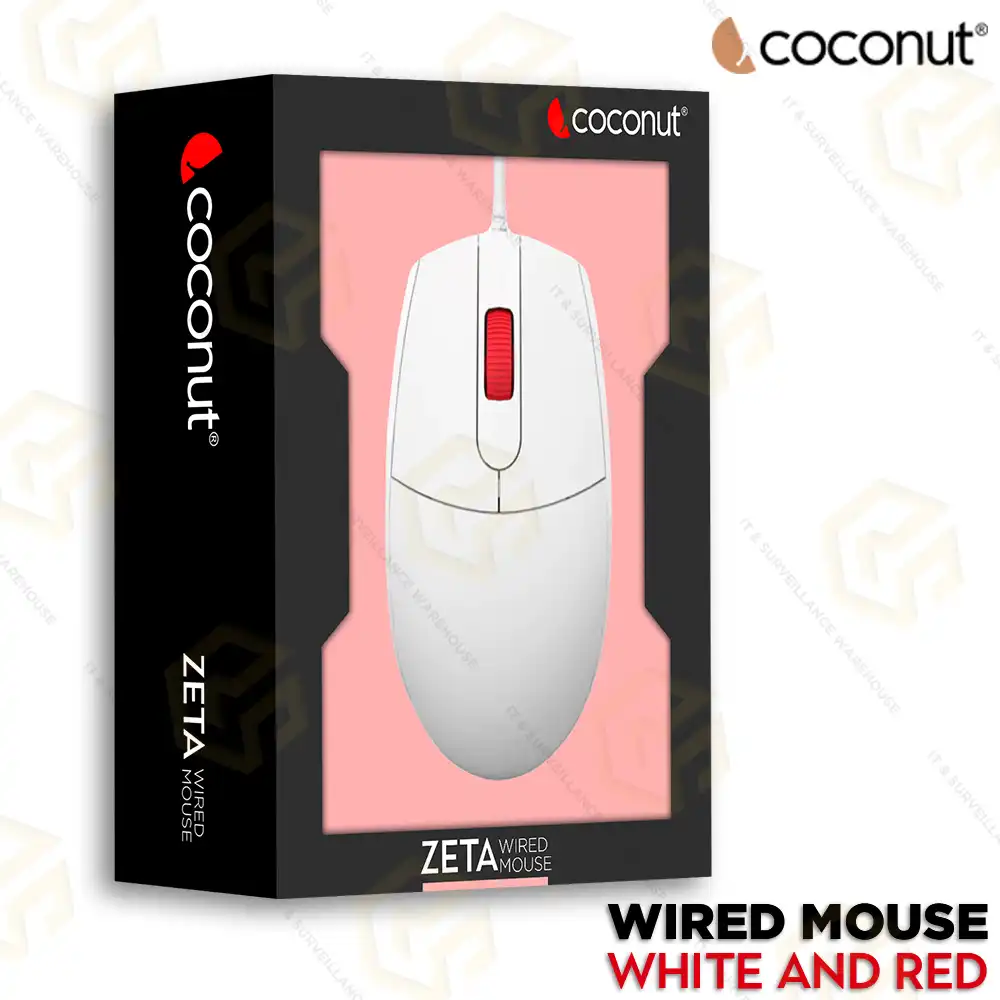 COCONUT USB MOUSE M-16 ZETA WHITE COLOR