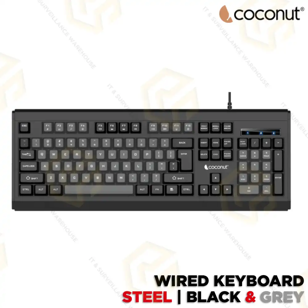 COCONUT WIRED KEYBOARD K27 BLACK (STEEL)