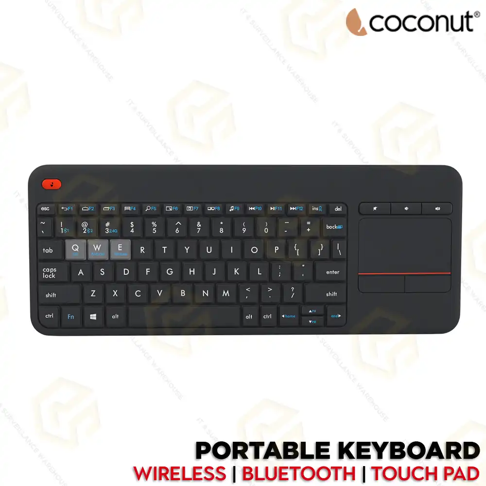 COCONUT WIRELESS + BLUETOOTH KEYBOARD WITH TOUCH PAD I BRAVO 3 (GREY)