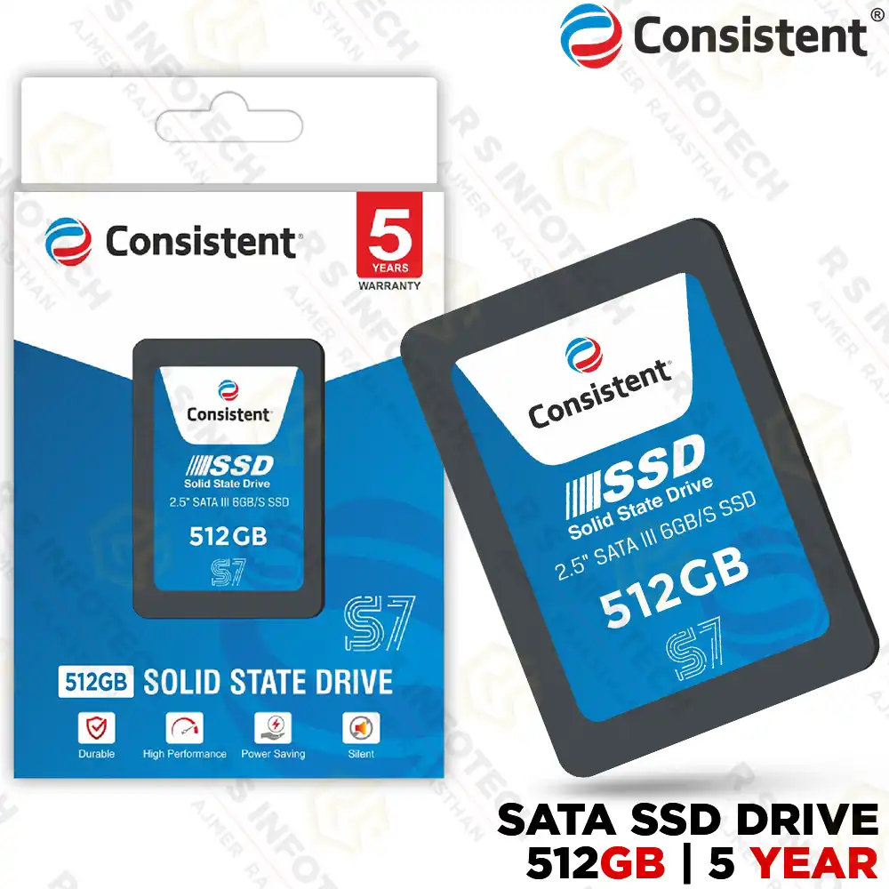 CONSISTENT 512GB SATA SSD 550MB/S READ | INTERNAL STORAGE | 2.5'' (5 YEAR)