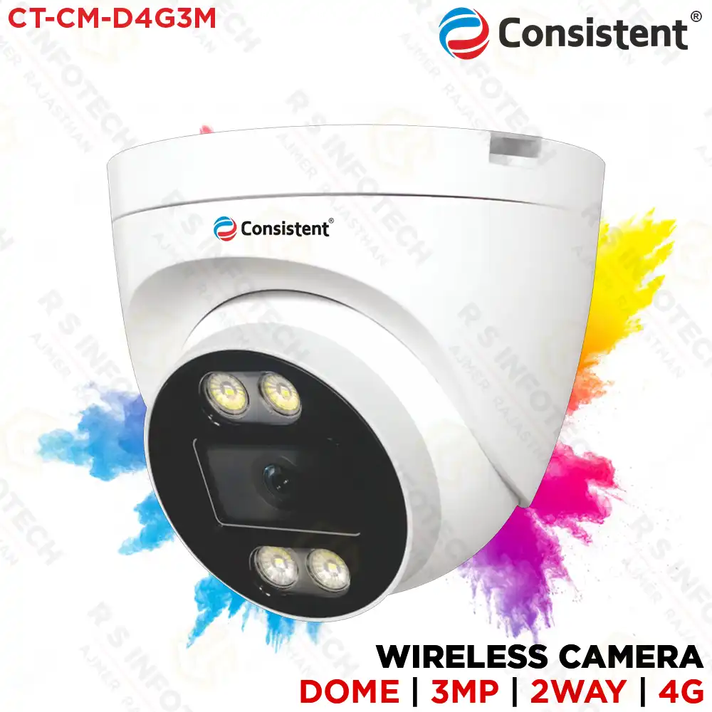 CONSISTENT CT-CM-D4G3M 3MP 4G SMART DOME CAMERA CEYE SERIES ALL-TIME COLOR (2 YEAR)
