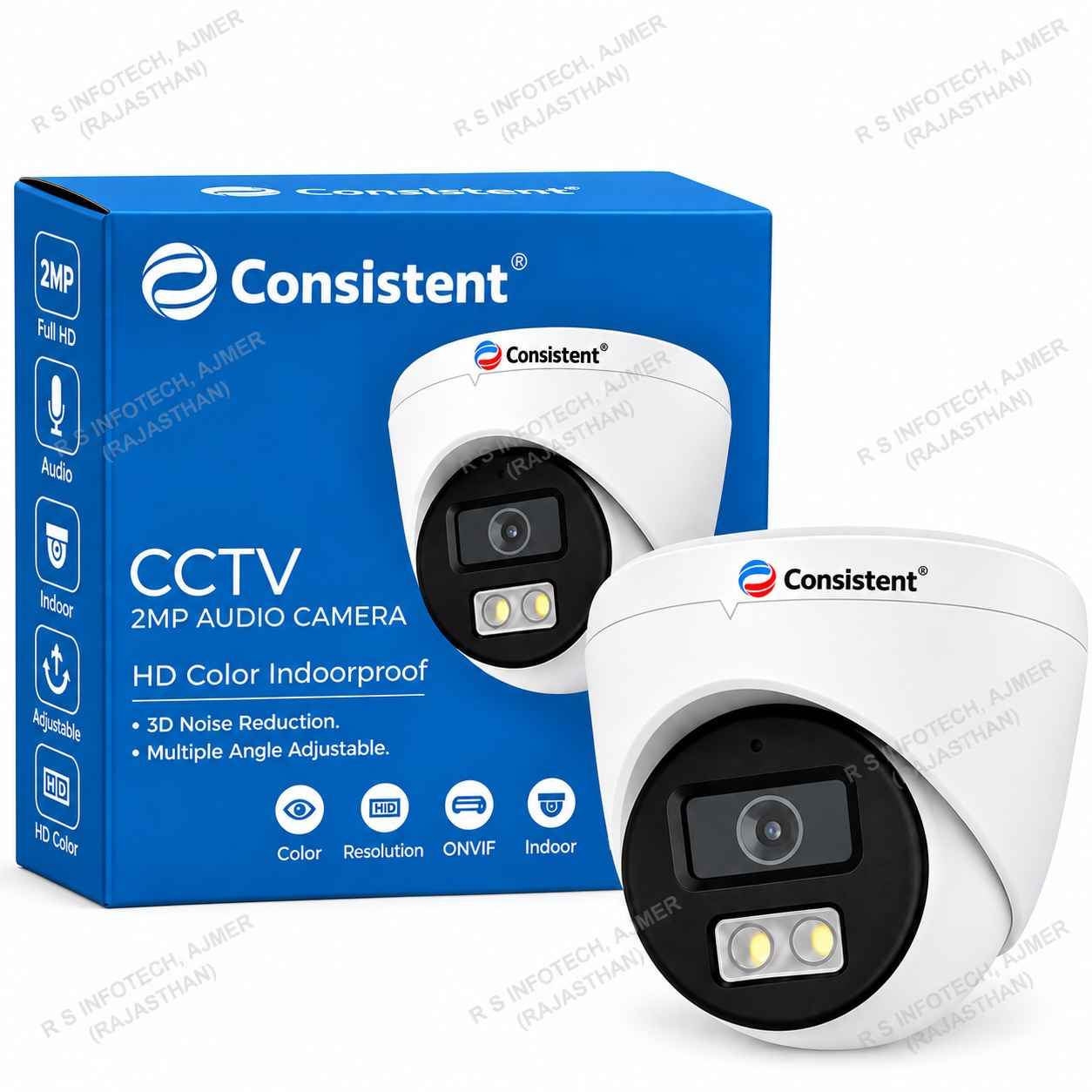 CONSISTENT CT-CM-HDW2MPA 2MP HD DOME CAMERA WITH AUDIO & COLOR NIGHT VISION