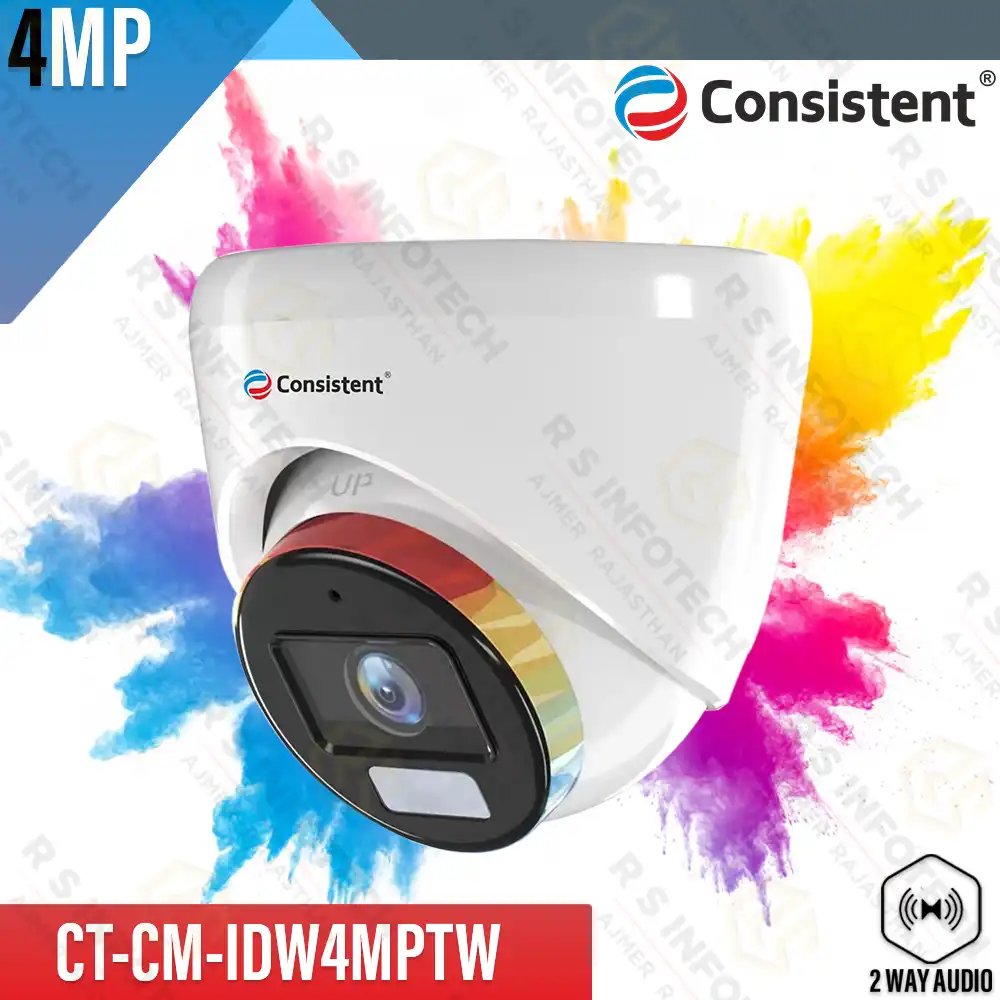 CONSISTENT CT-CM-IDW4MPTW 4MP IP DOME COLOR+2WAY AUDIO METAL BODY (2 YEAR)