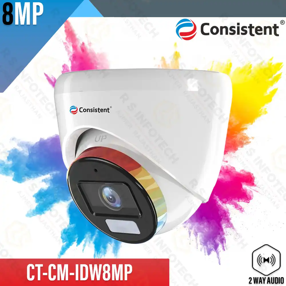 CONSISTENT CT-CM-IDW8MP 4MM 8MP DOME CAMERA COLOR+MIC (WORK WITH CONSISTENT NVR)