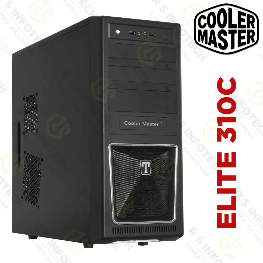 COOLER MASTER ELITE 310C MID TOWER CABINET | ATX | USB 3.0 | 120MM REAR FAN | BLACK