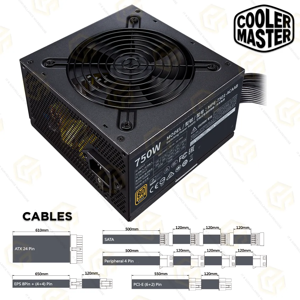 COOLER MASTER MWE BRONZE 750 WATT V3 ATX 3.1 SMPS (5YEAR)