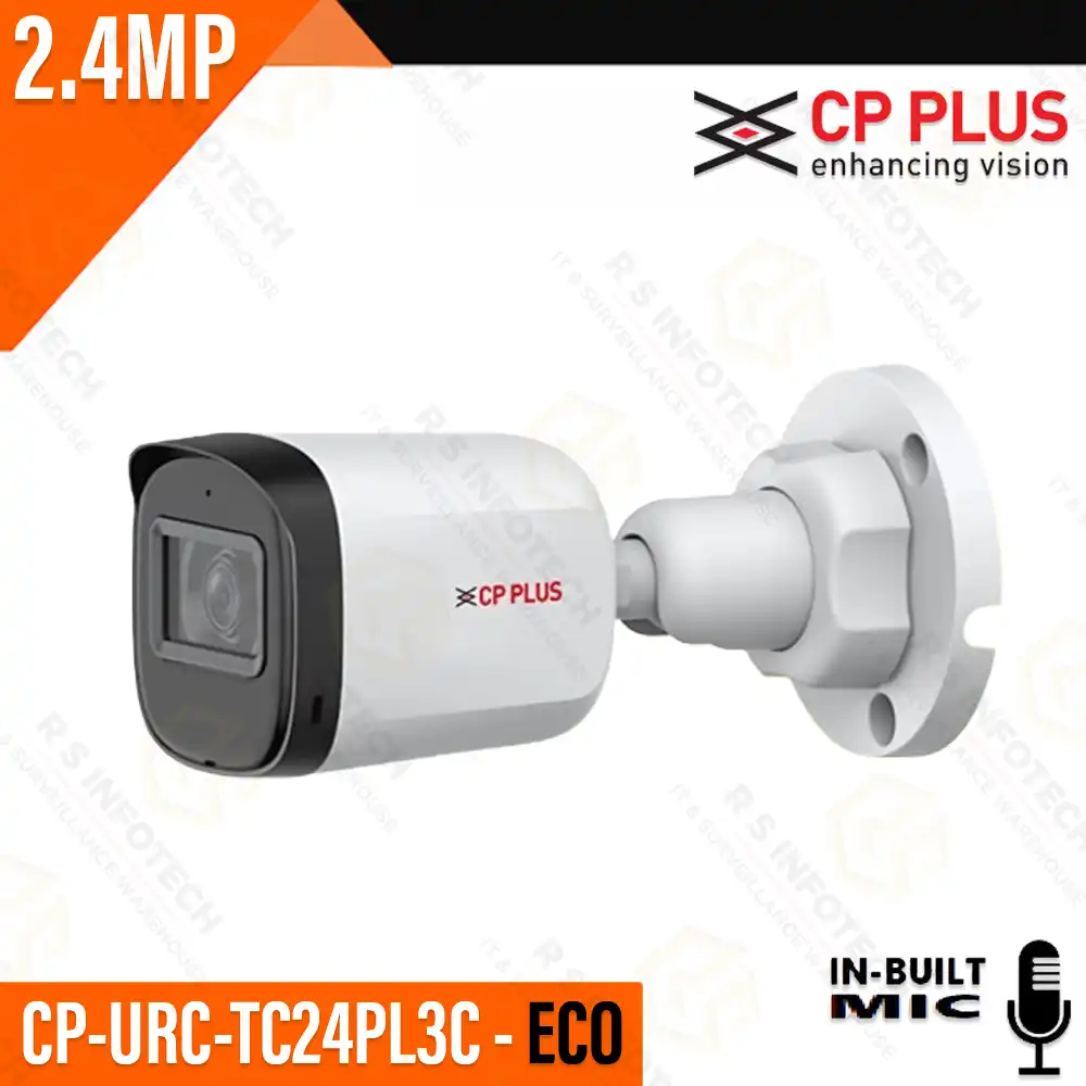 CP PLUS CP-URC-TC24PL3C  2.4MP BUILT-IN MIC ECO BULLET INBUILT MIC
