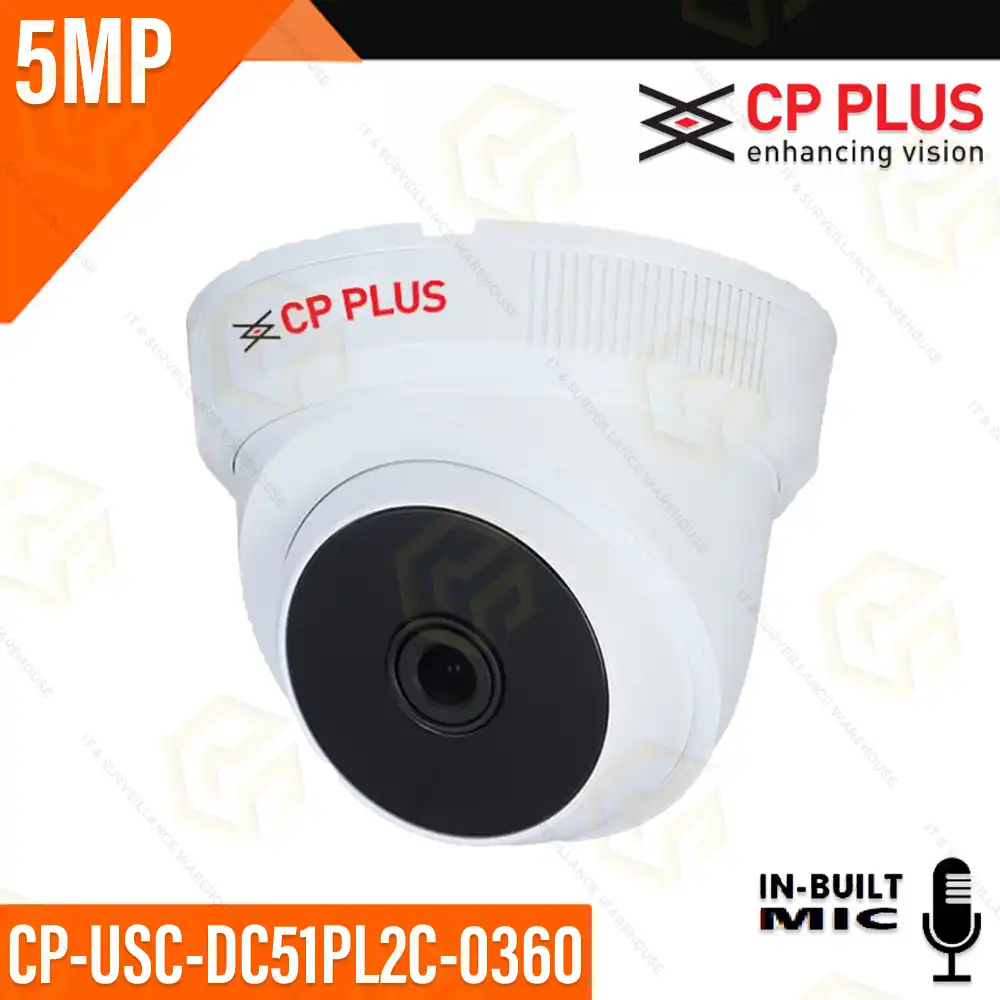 CP PLUS CP-USC-DC51PL2C 5MP IR DOME INBUILT MIC CAMERA