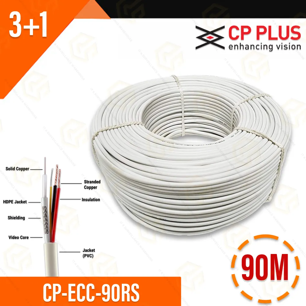 CP PLUS CP-ECC-90RM 3+1 COPPER CCTV CABLE 90MTR (BOX PACK)