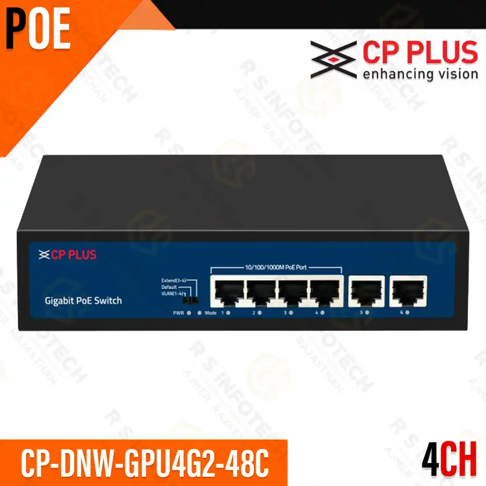 CP PLUS CP-DNW-GPU4G2-48C 4+2 FULL GIGABIT POE SWITCH