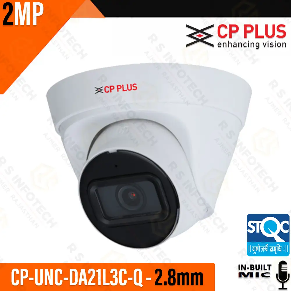 CP PLUS CP-UNC-DA21L3C-Q 2MP IR DOME CAMERA BUILT-IN MIC 2.8MM (2YEAR)