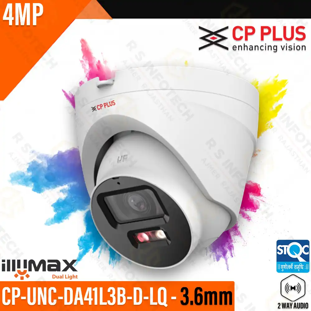 CP PLUS CP-UNC-DA41L3B-D-LQ 4MP BULLET CAMERA | TWO WAY AUDIO | IP67 (2 YEAR)