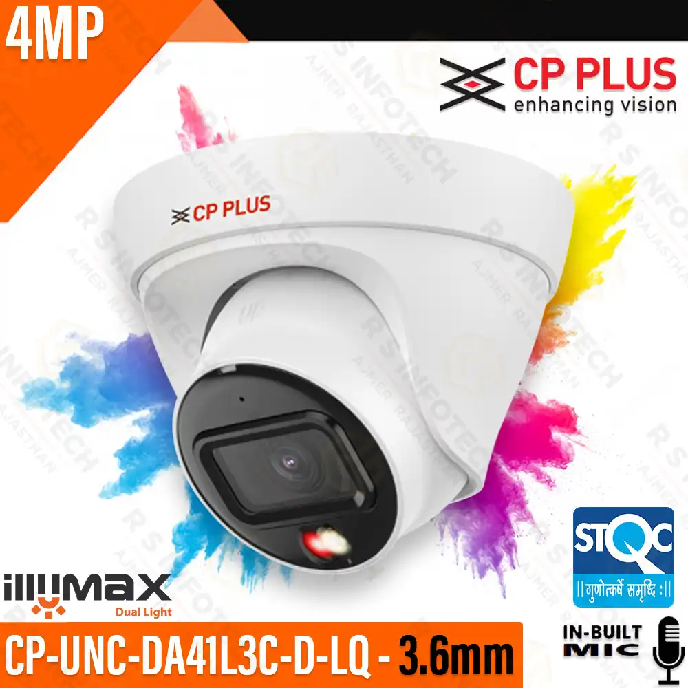 CP PLUS CP-UNC-DA41L3C-D-LQ‑0360 4MP DUAL‑LIGHT DOME COLOR+MIC