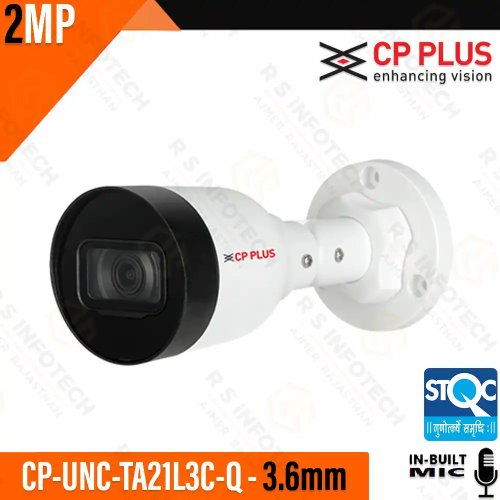 CP PLUS CP-UNC-TA21L3C-Q 2MP BULLET IP CAMERA 3.6MM WITH AUDIO (2 YEAR)