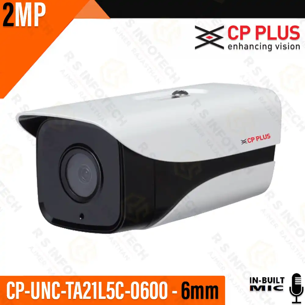 CP PLUS CP-UNC-TA21L5C-0600 2MP 6MM IP BULLET CAMERA | BUILD-IN MIC | 50MTR IR RANGE