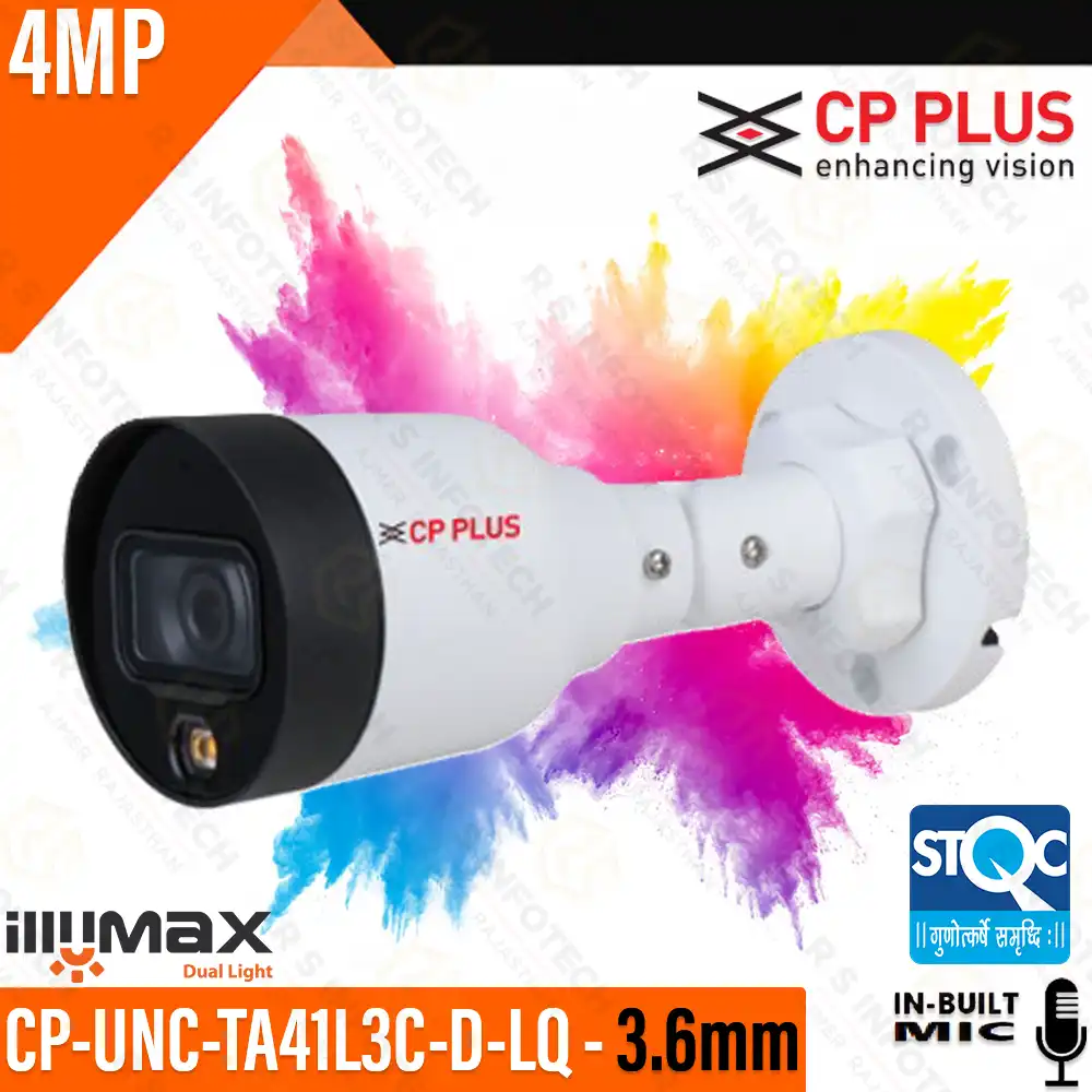 CP PLUS CP-UNC-TA41L3C-D-LQ 4MP DUAL LIGHT IP BULLET CAMERA WITH MIC