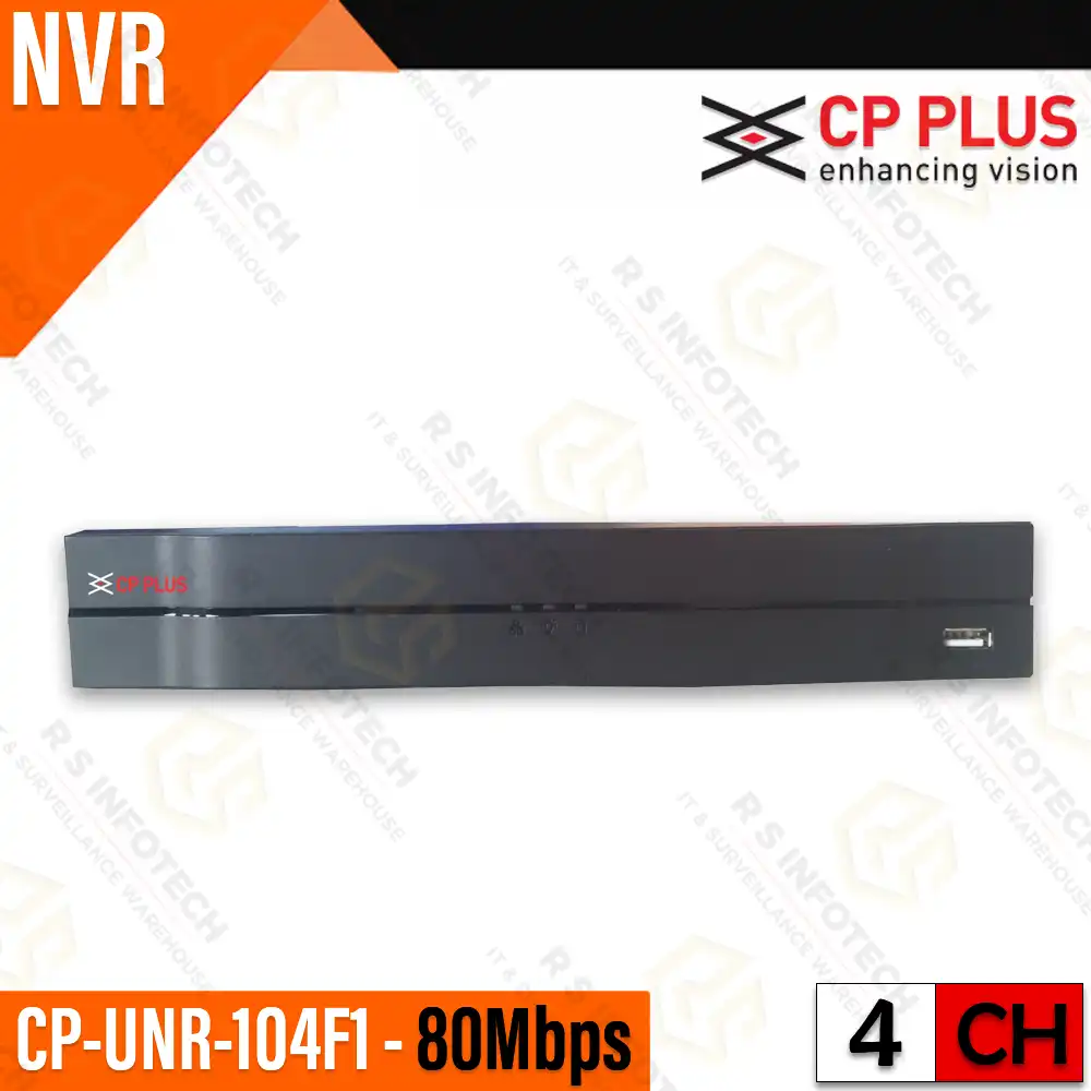 CP PLUS CP-UNR-104F1 4CH NVR | 80MBPS | UPTO 8MP
